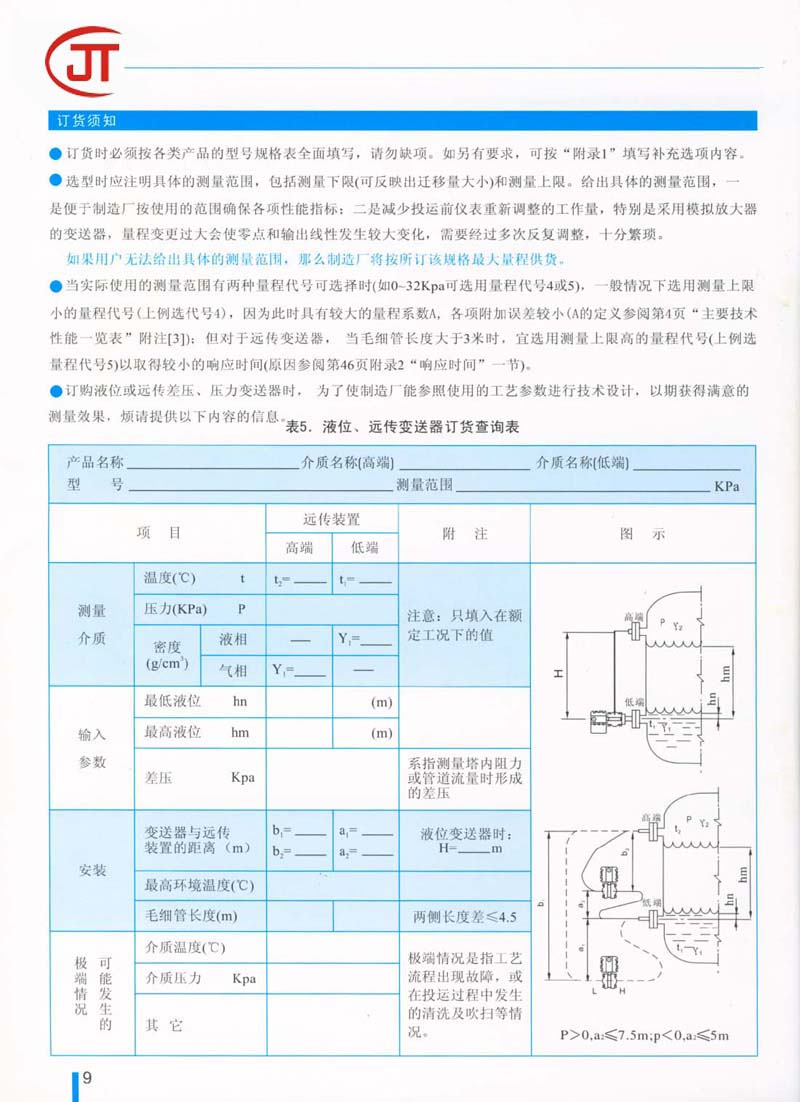 9)訂貨須知